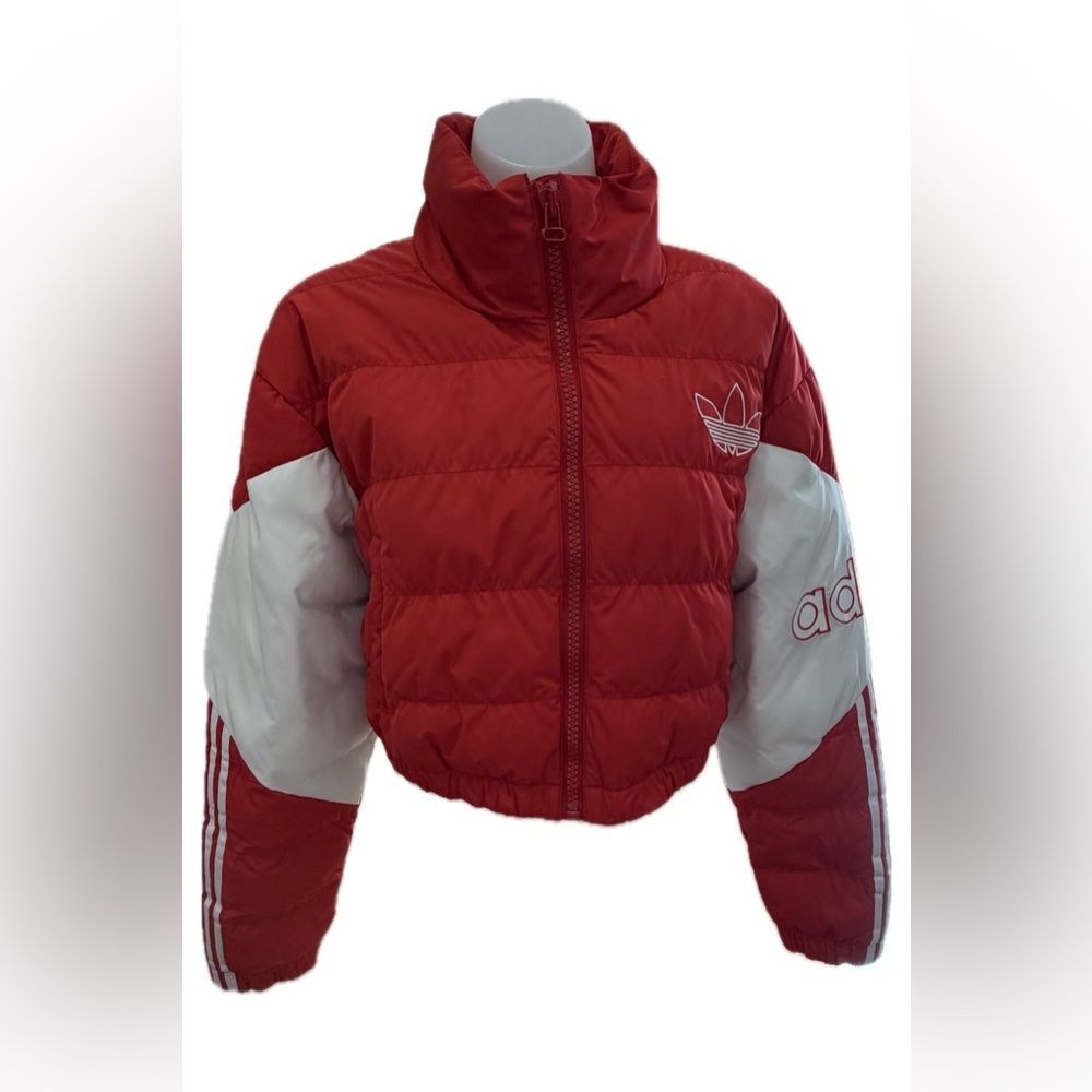 Adidas Cropped Bomber Puffer Jacket - Picture 2 of 11